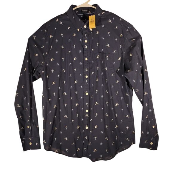 American Eagle Outfitters Other - American Eagle shirt mens L LArge blue all over ski button long sleeve NWT